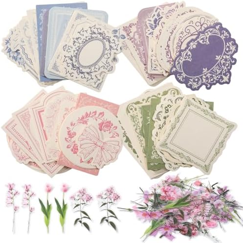 160 Pcs Vintage Scrapbook Supplies Kit, Including 120 Sheets Scrapbook Paper Pad 40 Decorative Flower Stickers, Junk Journal Accessories Scrap Book Crafting for Mixed Media Collage Card Making