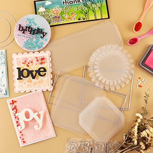 20 Pack Flat Shaker Covers for Card Making 3.5inch Square Flat Shaker Covers for Shaker Cards Making Plastic Transparent Shaker Creator Acetate Sheets Arts Crafts Projects DIYScrapbooking Supplies