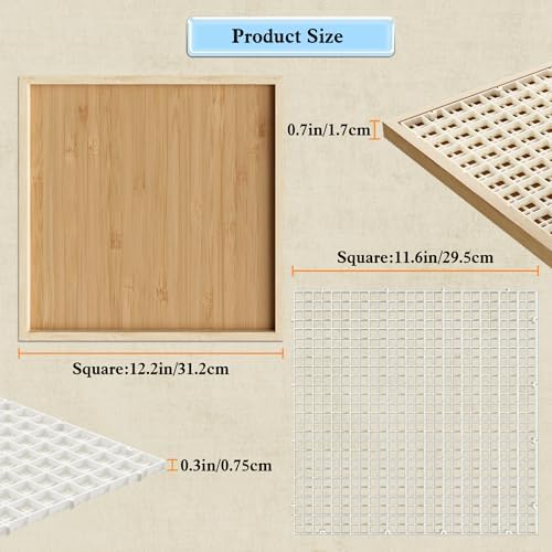 12"x12" Stained Glass Cutting Mat, 2 In 1 Bamboo Stain Cutting Board for Crafting, Stained Glass Tools and Supplies