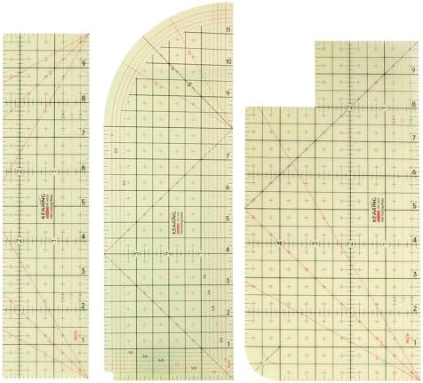 3 Pieces Hot Hem Ruler for Sewing Ruler Heat Resistant Ruler for Quilting and Sewing Tool Thin Pattern Making Clean Measuring Non-Slip Pressing Tool