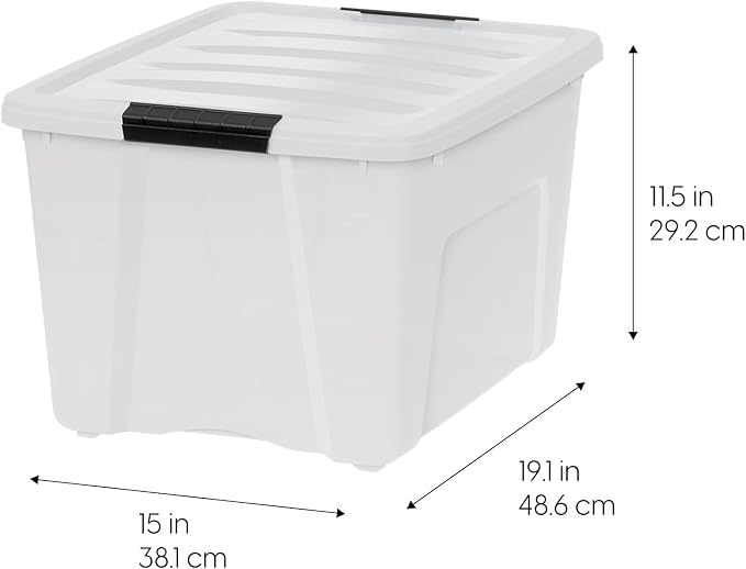 IRIS USA 6-Pack 40 Quart Storage Bins with Lids, Pearl