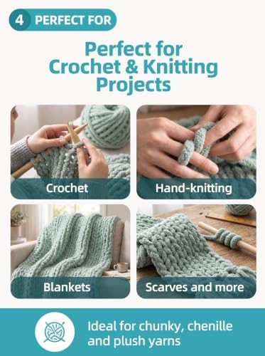 Chunky Yarn Fluffer Tool — Professional Yarn Fluffing and Restoring Tool, Suitable for Chunky Yarn and Chenille Yarn; an Essential Accessory for Hand Knitting and Crochet Blankets, Gray