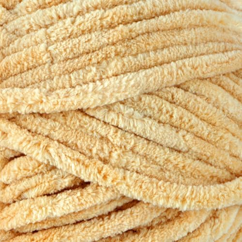 Loops & Threads Demi Purl Yarn – Super Bulky 100% Polyester, Soft Plush Chenille Yarn for Knitting & Crochet, Ideal for Blankets, Hats, Scarves & Crafts, Mojave Desert