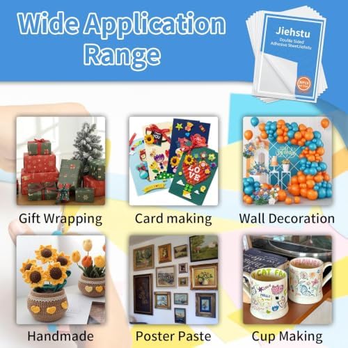 30 Sheets A4 Double Sided Adhesive Tape, 8.3x11.5 for Arts Crafts
