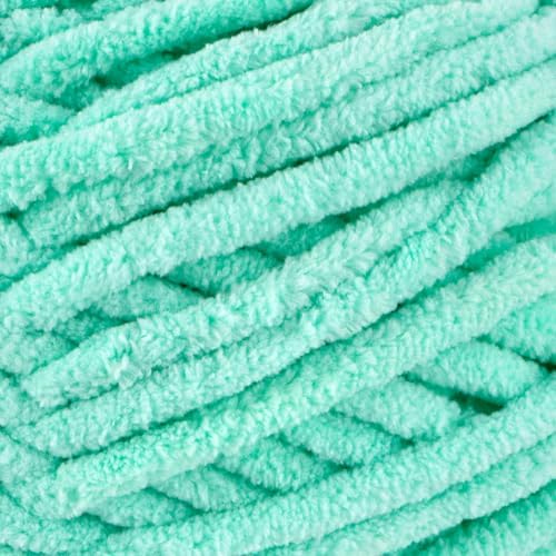 Loops & Threads Demi Purl Yarn – Super Bulky 100% Polyester, Soft Plush Chenille Yarn for Knitting & Crochet, Ideal for Blankets, Hats, Scarves & Crafts, Cabbage