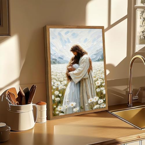 Jesus Paint by Numbers Kit for Adults Framed Canvas 16X20 in, Frameworkless