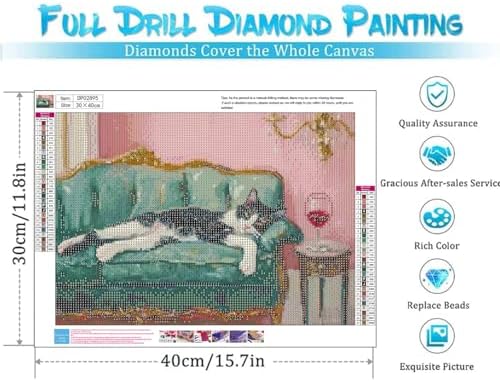 EIBEILI Cat Diamond Art Kits for Adults-Diamond Painting Kits Wall Decor