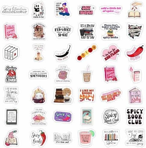 Spicy Book Stickers, SMU tty Book Stickers for Kind le, Bookish Decals for Adults, Dark Romance Decals, Gifts for Women & Men