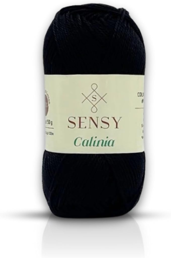 S Sensy Calinia-Mercerized Giza Cotton Amigurumi #2 Fine Yarn Black 131yds