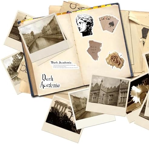50 PCS Dark Academia Stickers, Vintage Gothic Aesthetic, Dark Academia Decor for Journaling, Scrapbook, Water Bottle, Laptop