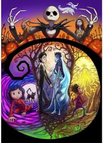 Paint by Numbers Kit for Adults,Jack and Sally Paint by Number 12x16 inch