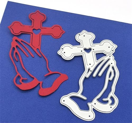 Scrapbooking Die-Cuts for Card Making, Christmas Metal Cutting Dies, Paper Craft Punch Template, Background Embossing Stencils, DIY Album Décor (Applause Cross-8.9x6.3cm)