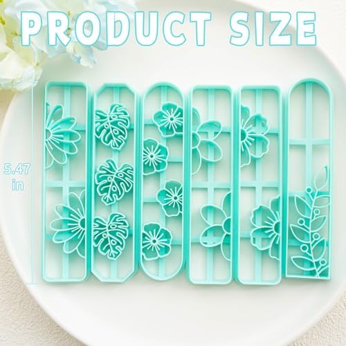 TAINSKY Bookmarks Polymer Clay Cutters, Floral Bookmark Creator for Polymer Clay Jewelry, 6 Pcs Reading Clay Cutters for Making Earrings Jewerly, Clay Earring Cutters, Polymer Clay Earrings Tools