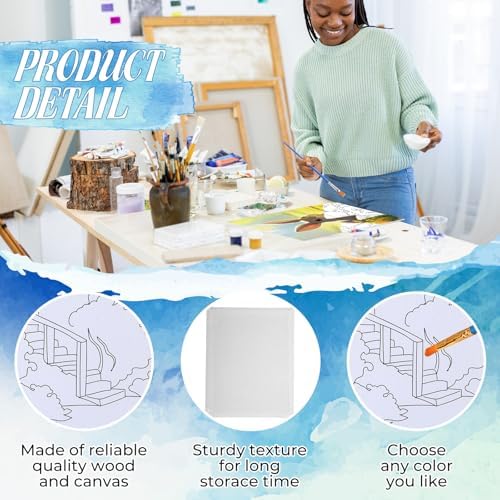 Harloon 36 Pcs 8 x 10 Inch Pre Drawn Canvas for Painting Afro Queen Pre Stretched Canvas Painting for Adult Sip and Paint Party Supplies Favor