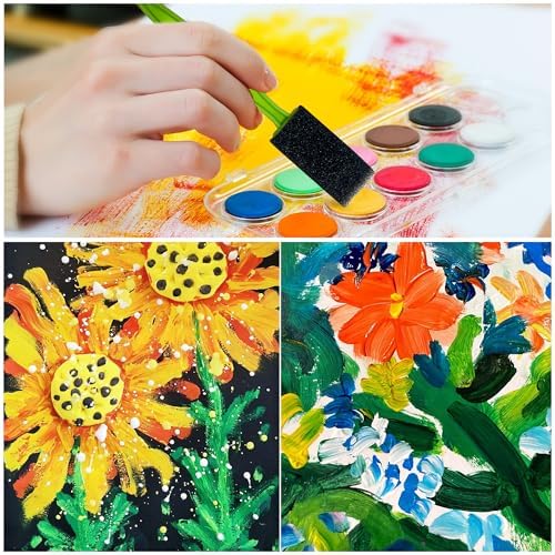24Pcs Foam Paint Brushes, Sponge Brushes for Painting, (1", 2" and 3")