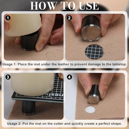 Leather Circle Cutter Tool Set 31 Pcs Circle Punch Tools 1-25mm 30 35 40 45 50 55mm Round Leather Cutting Dies for DIY Craft