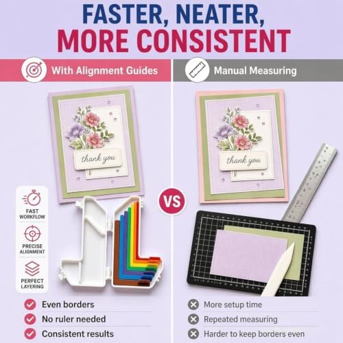 7Pcs Paper Craft Alignment Guides with Case for Card Making