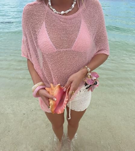 Women Knit Poncho Top Sheer Crochet Shawl Cover Up