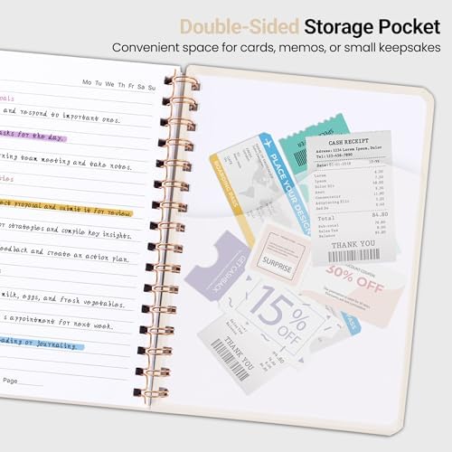 Lined Spiral Journal Notebook, A5 College Ruled Notebook for Note-Taking