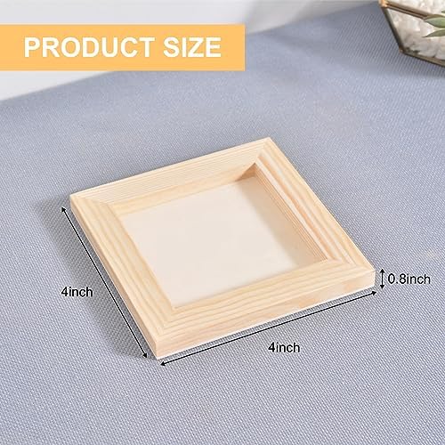 Square Wood Panels Unfinished Wooden Canvas Painting Board 16 Pcs