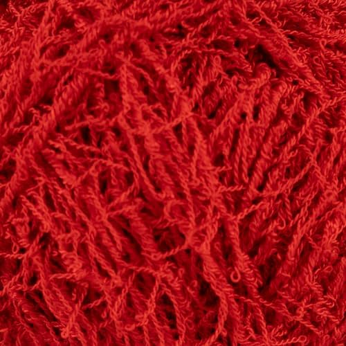 Makromecity Bubble Scrubby Yarn - 100% Premium Polyester Yarn for Crocheting and Knitting - 3.5 Oz (100g), 98 Yds (90m) - Ideal for Dishcloths, Crafting & Bath Washcloths (Red, 3 Skeins)