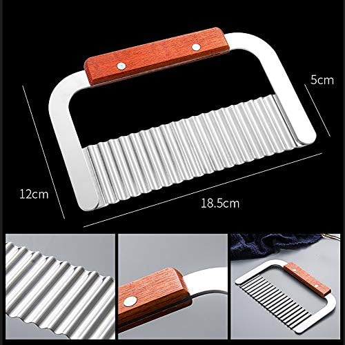 Ehdching 1PCS Stainless Steel Wavy Crinkle Cutter Potato Vegetable Cutter Cutting Tool