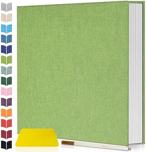 Artfeel Photo Album Self Adhesive Scrapbook,60 Pages Large Photo Book for 4x6,5x7,8x10 Pictures,DIY Album for Baby Wedding Family Travel Birthday,with Metallic Pen and Scraper