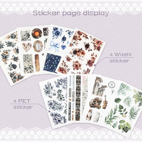 Dizdkizd Creative Art Journal Pocket-Sized Notebook with 28 Interesting Concept Templates Pages and 8 Die-Cut Stickers for Daily Journal, Planner, Mixed Media, 4.1in × 5.8in, Black