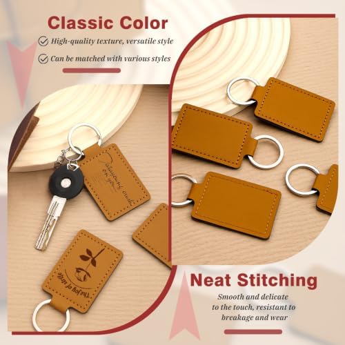 Leather Keychain Blanks, 10 Pcs Laser Engraving Blanks Keychains Bulk