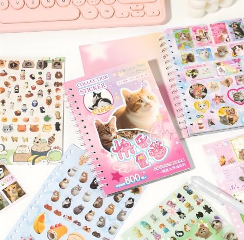 Cat Sticker Book Kawaii Cute Stickers Bulk Aesthetic Funny Meme 800+