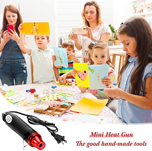 3 Pcs Heat Gun for Crafts Mini Portable Handheld Hot Air Gun for DIY Crafts Embossing Epoxy Resin Shrink Wrapping Vinyl Wrap Drying Paint Clay Cup Turner Candle Making, 300w, Black