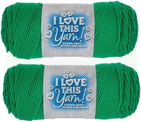Hobby Lobby I Love This Yarn, 100% Acrylic, 181 Jelly Bean, Set of 2