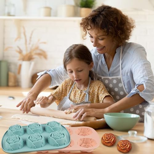 Rose Silicone Mold, 3 Pack Rose Candle Molds 18 Cavity