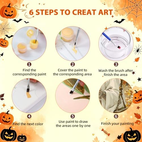 Aestalrcus Halloween Paint by Numbers Kit for Adults, Ghost, 16x20inch