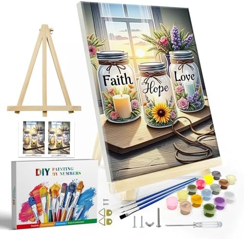 JOOZ Framed Paint by Numbers Kit for Adults, Wishing Bottle, 8x12 Inch