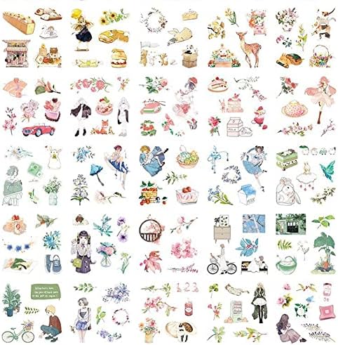 Washi Paper Boxed Stickers Set 50 Sheets - Decorative Sticker for Scrapbooking, Kid DIY Arts Crafts, Album, Bullet Journaling, Junk Journal, Planners, Calendars and Notebook