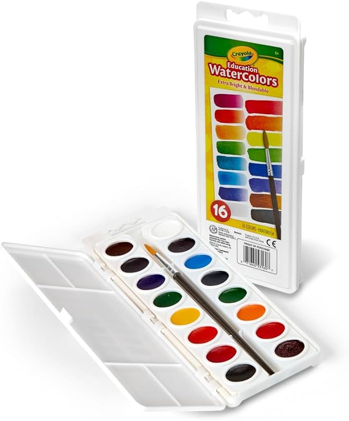 Crayola Watercolor Paint Set for Kids, Washable Paint, School Art Supplies | School Supplies Essentials, Washable Paint for Kids, Arts & Crafts, Ages 4+