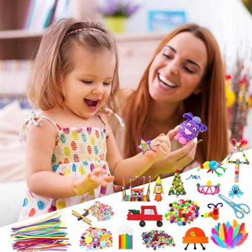 Itopstar 3000 Kids Arts and Crafts Supplies for Kids Crafting Supply in 3 Layered Plastic Art Box All in One Ages 8 9 10 11 & 12 Year Old Girls & Boys Crafting Supply Set