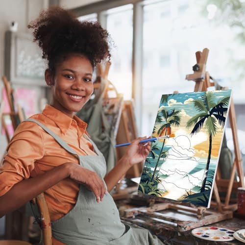 Harloon 36 Pcs 8 x 10 Inch Pre Drawn Canvas for Painting Afro Queen Pre Stretched Canvas Painting for Adults Sip and Paint Party Supplies Favor