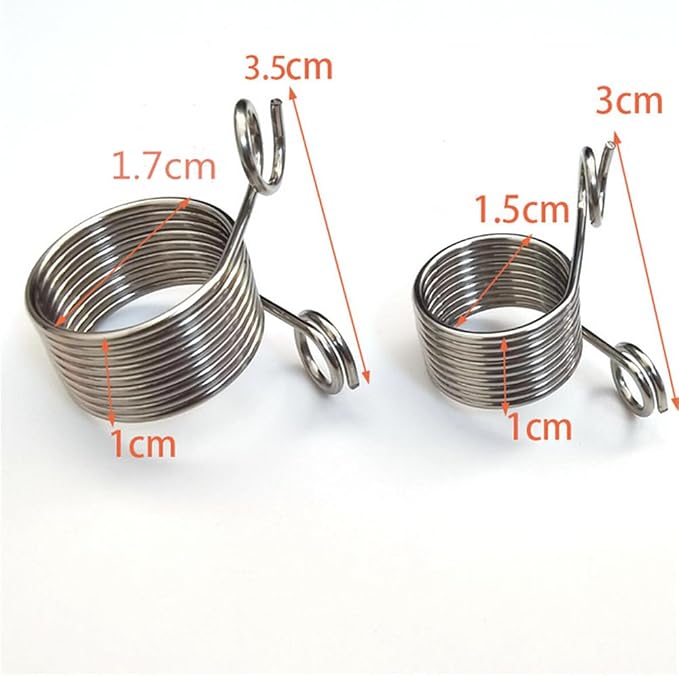 6 PCS 2 Size Ring Type Knitting Tools Finger Wear Thimble Yarn Spring Guides Stainless Steel Needle Thimble Sewing Accessories, 15MM and 17MM