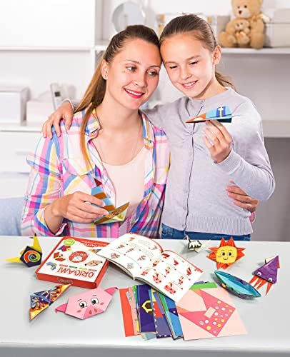 GAMENOTE Origami Kit for Kids Ages 8-12, 54 Projects, 120 Sheets with Book | Double-Sided Origami Paper includes 54 guided projects, 120 sheets and a step-by-step book for beginners ages 5-8.