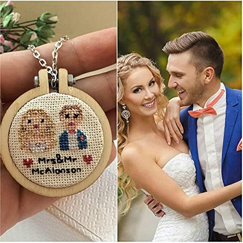 ZOCONE 18 Pack Mini Embroidery Hoops - Small Round & Oval Wood Hoops for DIY Embroidery Jewelry