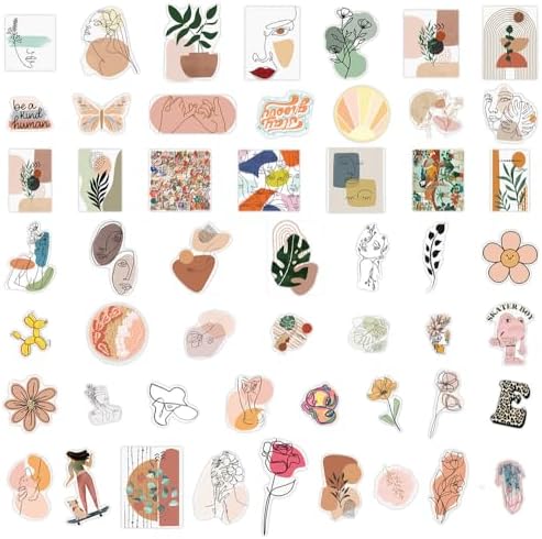 Retro Aesthetic Boho Stickers,100Pcs Mixed Vintage Decals for Adults Women, Cute Vinyl Waterproof Stickers Water Bottles Journaling Scrapbooking Laptop Phone Case Luggage Guitar