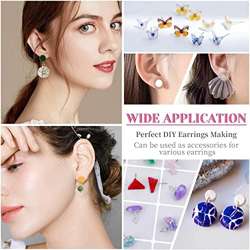 Caffox Hypoallergenic Earring Posts and Backs, 1800pcs Stainless Steel Stud Earring Kit with Earring Base Studs, Earring Backs and Jump Rings for Clay, Resin, Pearls, Jewelry Making and Crafting