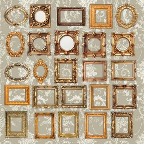 100 Pcs Vintage Frame Stickers Metallic | Scrapbooking Stickers for Journals, Planners, Junk Journals, Wedding Albums | Scrapbook Supplies & Decorations