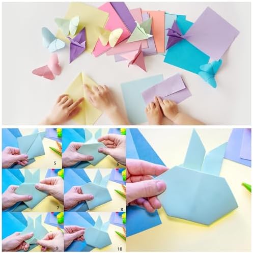 MECCANIXITY 50 Sheets Origami Paper Double Sided 8x8 Inch(20x20cm) Square Sheet for Art Craft Project, Beginners, Gifts Decor, Phosphor