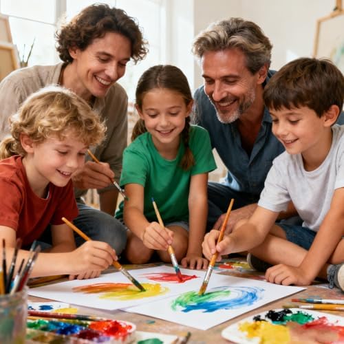 Canvas for Painting - 6 Pack 8x8 Painting Canvas Boards,Free Wall-Mounted Traceless Stickers,Suitable for Painting Supplies, Acrylic, Oil, Watercolor, and Tempera.
