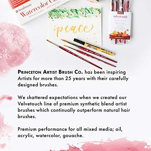 Princeton Velvetouch Artiste, Mixed-Media Brush for Acrylic, Watercolor & Oil, Series 3950 Chisel Blender Luxury Synthetic, Size 8