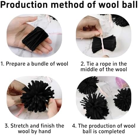 pson 6 Rolls 2.36 Inch Latch Hook Yarn, Precut Craft Yarn for DIY Rug Making, Crochet Tapestry, Pillow Covers and Knotted Handcraft Project(Black)