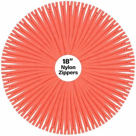 Mandala Crafts 60 PCs Coral Closed-End 18 Inches Nylon Zippers for Sewing